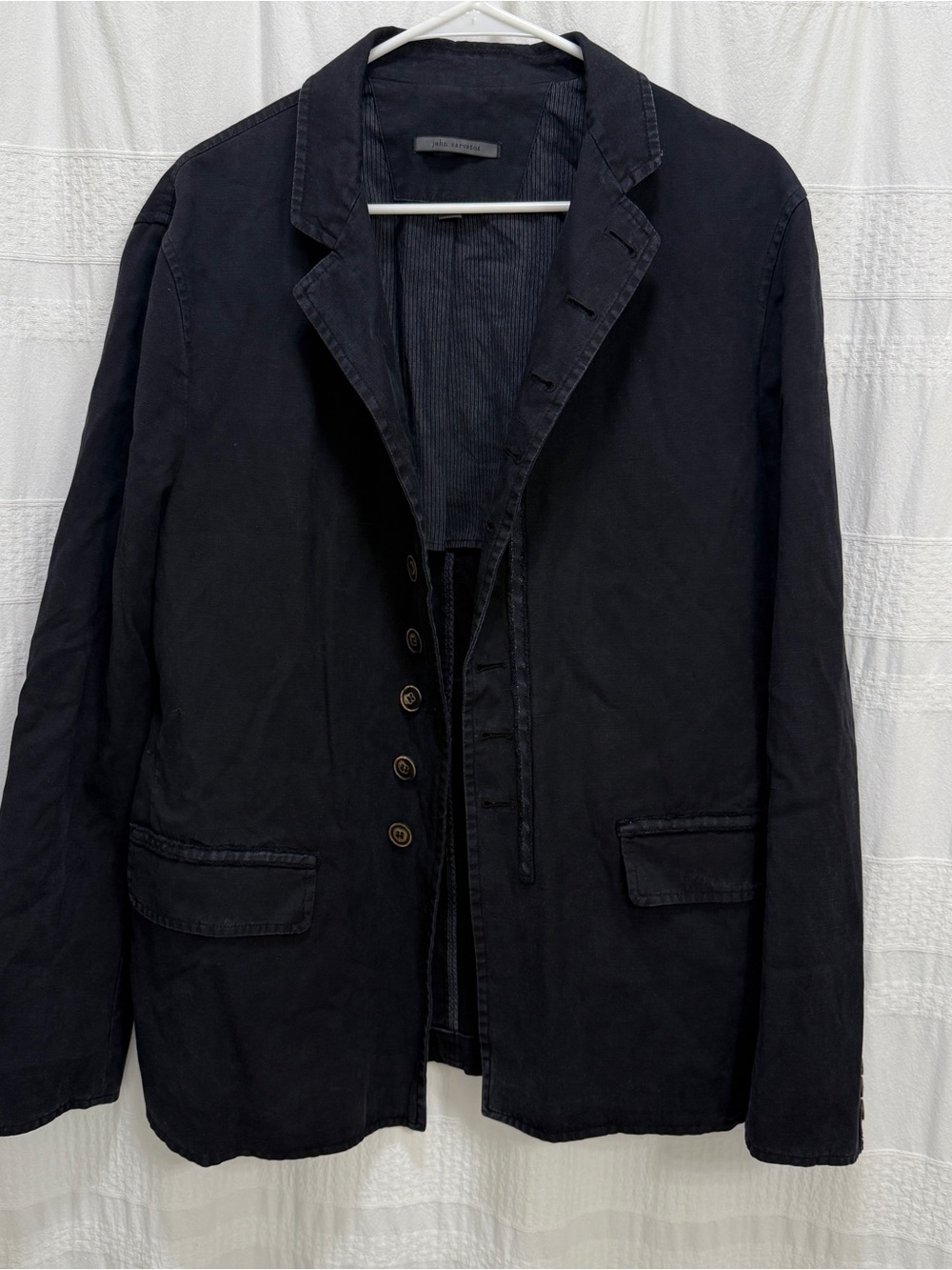 John Varvatos Linen Blend Multibutton Blazer/Jacket Black Men Large Made Italy